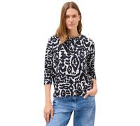 Cecil 3227485 T-Shirt à Capuche à Motifs, Urban Dark Blue, L Femmes