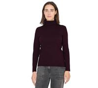 Cecil 3228443 T-Shirt à Manches Longues en Maille côtelée, Rouge Eggplant, XL Femmes