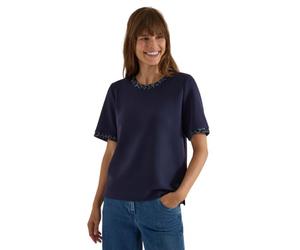 Cecil 3231318 T-Shirt à col Rond et détails léon Femme