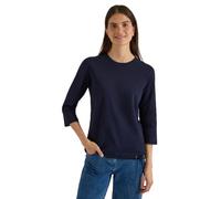 Cecil 3231321 T-Shirt à Manches 3/4 avec col Rond de Couleur Unie Femme