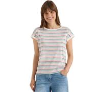 Cecil 3231952 T-Shirt à col Bateau et Revers pour Femme Blanc Vanille L