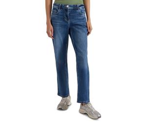 Cecil 3819010 Jean Large pour Femme avec Rabat, Aspect léopard, Mid Blue Wash., 30W / 30L