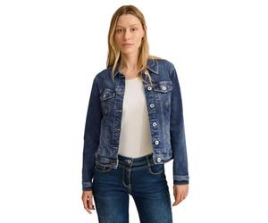 Cecil B212453 Blouson en Jean, Mid Blue Wash, L Femmes