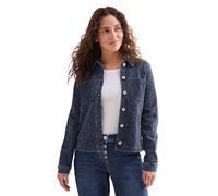 Cecil B212461 Veste en Jean au Look bouclé, Mid Blue Wash, XL Femmes
