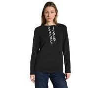 Cecil B303038 TOS Sweat-Shirt Modal avec Strings imprimés, Noir, M Femme
