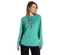 Cecil B303038 TOS Sweat-Shirt Modal avec Strings imprimés, Vert Aventurine, M Femme