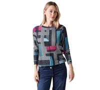 Cecil B322085 Pull en Tricot Fin, Bleu pétrole mélangé Profond, XXL Femme