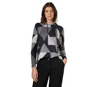 Cecil B322355 Sweat à Capuche imprimé Triangle Multicolore, Noir, S Femmes