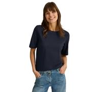 Cecil B322914 T-Shirt Basique côtelé, Bleu Universel, M Femmes