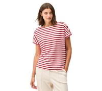 Cecil B323558 T-Shirt texturé rayé, Rouge Pomme glacé, XL Femmes
