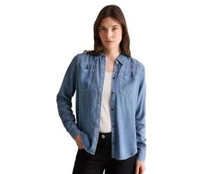Cecil B345315 Chemisier Lyocell, Mid Blue Wash, XL Femmes