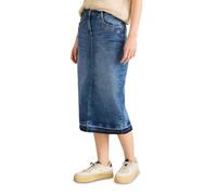 Cecil B361666 Jupe en Jean midi, Mid Blue Used Wash, 31W Femmes