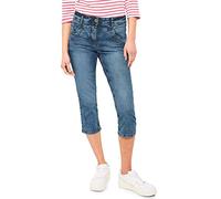 Cecil B376010 Pantalon en Jean 3/4, Mid Blue Wash, 26W / 22L Femme