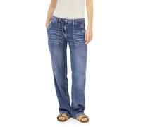 Cecil B379409 Jean à Jambes Larges, Mid Blue Used Wash, 32W / 32L Femmes