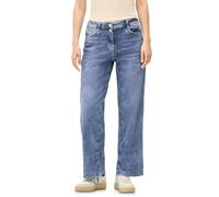 Cecil B379410 Jean Large avec Turn-Up, Mid Blue Wash, 28W / 26L Femmes