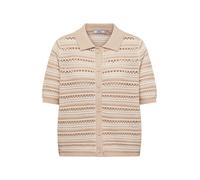 Cecil Cardigan à Manches Courtes avec col Polo Grain Beige XL