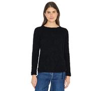 Cecil Chemise Jacquard Motif Plumes, Noir, Taille M