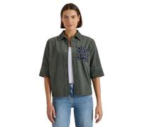 Cecil Chemisier à Manches Courtes en Velours côtelé avec Poche de Poitrine, Vert Olive séché, Taille XL