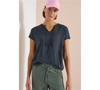 Cecil Femme Blouse à manches courtes avec mélange de structures in Bleu, Gr: L