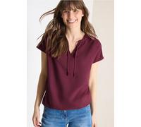Cecil Femme Blouse à manches courtes avec mélange de structures in Rouge, Gr: XL