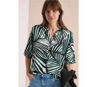 Cecil Femme Blouse à manches courtes avec split neck et imprimé in Vert, Gr: XS