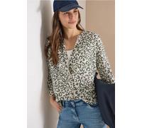 Cecil Femme Blouse à motif léopard en lin mélangé in Beige, Gr: M