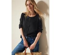 Cecil Femme Blouse à structure mixte in Noir, Gr: S