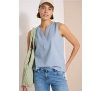 Cecil Femme Blouse sans manches en seersucker in Bleu, Gr: XXL