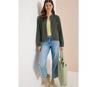 Cecil Femme Blouson en seersucker à fermeture zip in Vert, Gr: L