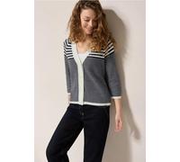 Cecil Femme Cardigan À Structure Mixte In Bleu, Gr: M