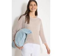 Cecil Femme chemise à manches 3/4 en look ajouré in Beige, Gr: S