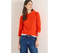 Cecil Femme Hoodie en structure côtelée in Orange, Gr: XS