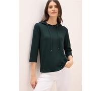Cecil Femme Hoodie shirt en structure côtelée in Vert, Gr: S
