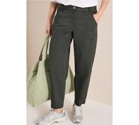 Cecil Femme Pantalon Mid Waist Barrel Leg à coupe décontractée in Vert, Gr: 28