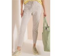 Cecil Femme Pantalon taille mi-haute à coupe slim avec effet délavé in Beige, Gr: S