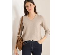 Cecil Femme Pull douillet à col en V in Beige, Gr: XS