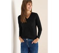 Cecil Femme Pull douillet à col en V in Noir, Gr: S