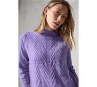 Cecil Femme Pull-over jacquard en couleur unie in Violet, Gr: XL