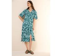 Cecil Femme Robe en lin mélangé à motifs in Vert, Gr: XS