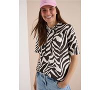 Cecil Femme T-shirt à manches courtes avec capuche et structure in Marron, Gr: S