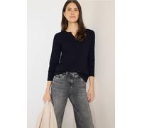 Cecil Femme T-shirt à manches longues Split Neck in Bleu, Gr: XXL