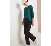 Cecil Femme T-shirt à manches longues Split Neck in Vert, Gr: XL