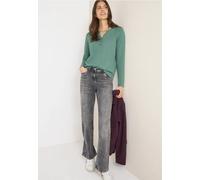 Cecil Femme T-shirt à manches longues Split Neck in Vert, Gr: XXL