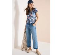 Cecil Femme T-shirt avec split neck et imprimé graphique in Bleu, Gr: M