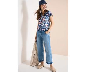 Cecil Femme T-shirt avec split neck et imprimé graphique in Bleu, Gr: S