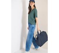 Cecil Femme T-shirt avec split neck et imprimé in Vert, Gr: XXL