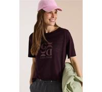 Cecil Femme T-shirt imprimé à effet lin in Rouge, Gr: M
