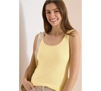 Cecil Femme Top basique en pur coton in Jaune, Gr: XXL