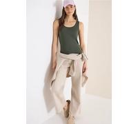 Cecil Femme Top basique en pur coton in Vert, Gr: S