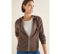Cecil Femme Veste de sweat à rayures Gallon in Beige, Gr: XL